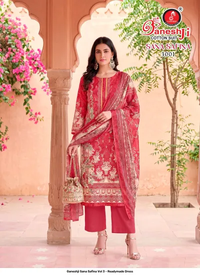 Ganeshji Sana Safina Vol 3 - Readymade Dress — Soft Cotton Print, Pakistani Readymade Suits, Ganeshji Cotton Suit wholesale from Surat — view 2