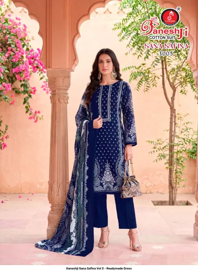 Ganeshji Sana Safina Vol 3 - Readymade Dress — Soft Cotton Print, Pakistani Readymade Suits, Ganeshji Cotton Suit wholesale from Surat — view 6