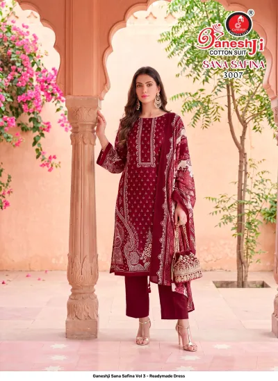 Ganeshji Sana Safina Vol 3 - Readymade Dress — Soft Cotton Print, Pakistani Readymade Suits, Ganeshji Cotton Suit wholesale from Surat — view 8