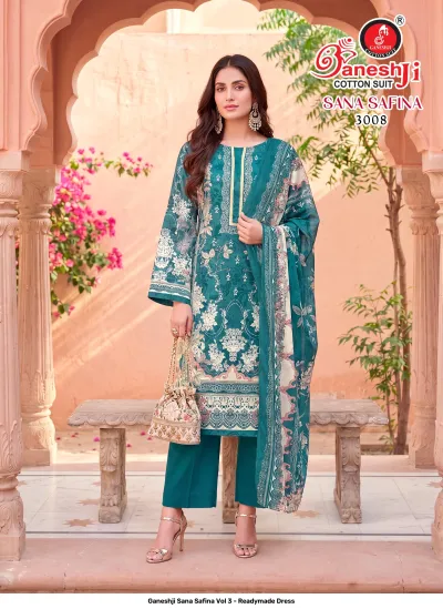 Ganeshji Sana Safina Vol 3 - Readymade Dress — Soft Cotton Print, Pakistani Readymade Suits, Ganeshji Cotton Suit wholesale from Surat — view 9