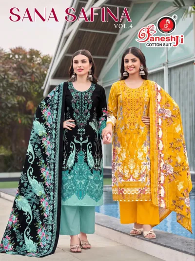 Ganeshji Sana Safina Vol 4 — Karachi Pattern Dress, Ganeshji Cotton Suit wholesale from Surat — view 1