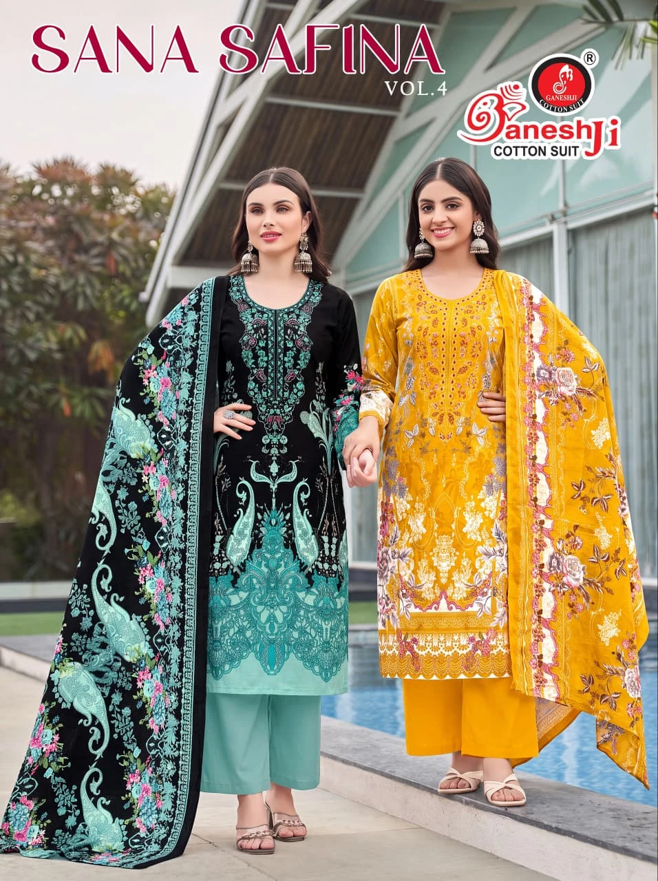 Ganeshji Sana Safina Vol 4 — Karachi Pattern Dress, Ganeshji Cotton Suit wholesale from Surat — view 1