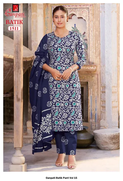 Ganpati Batik Pant Vol 15 — Unstitched Dress Materials, Ganpati wholesale from Surat — view 12