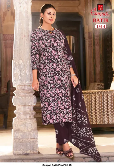 Ganpati Batik Pant Vol 15 — Unstitched Dress Materials, Ganpati wholesale from Surat — view 15