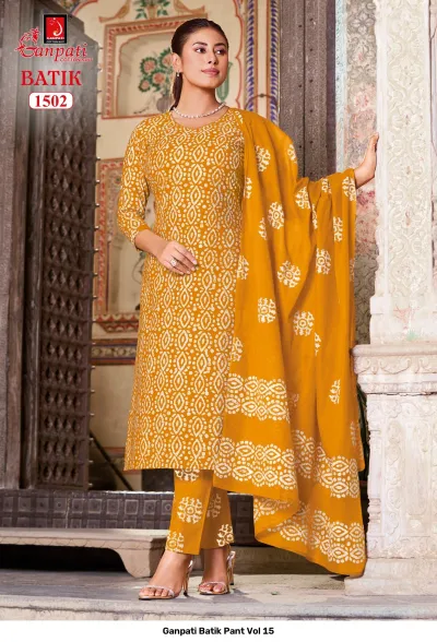 Ganpati Batik Pant Vol 15 — Unstitched Dress Materials, Ganpati wholesale from Surat — view 3