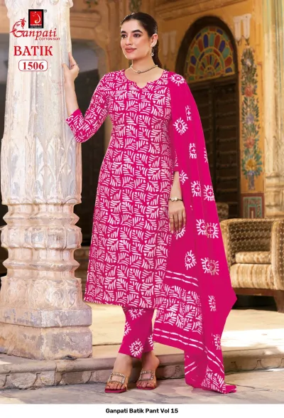 Ganpati Batik Pant Vol 15 — Unstitched Dress Materials, Ganpati wholesale from Surat — view 7