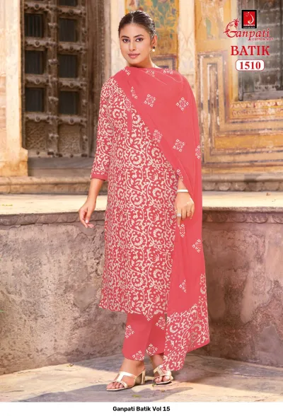 Ganpati Batik Vol 15 — Pure Cotton Batik Printed, Stitched Suits, Ganpati wholesale from Surat — view 11