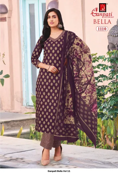 Ganpati Bella Vol 11 — Unstitched Dress Materials, Ganpati Cotton Suit wholesale from Surat — view 11