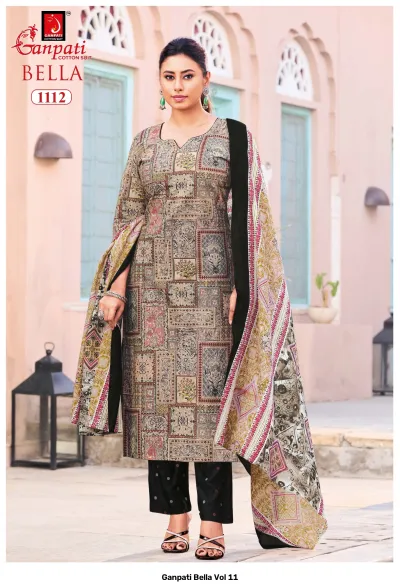 Ganpati Bella Vol 11 — Unstitched Dress Materials, Ganpati Cotton Suit wholesale from Surat — view 13