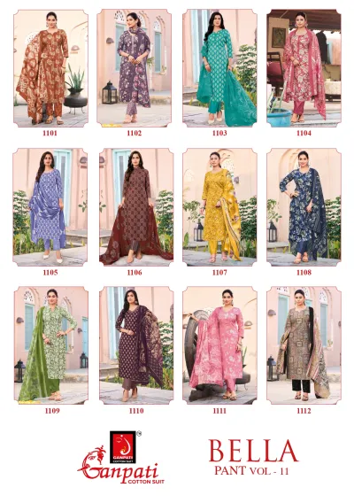 Ganpati Bella Vol 11 — Unstitched Dress Materials, Ganpati Cotton Suit wholesale from Surat — view 14
