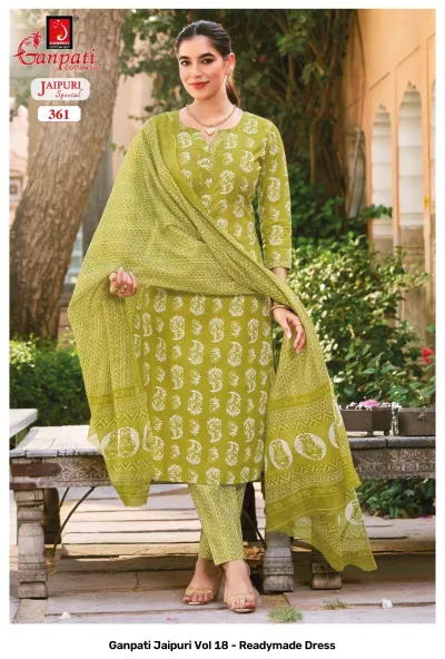 Ganpati Jaipuri Vol 18 - Readymade Dress — Pure Cotton Printed, Stitched Suits, Ganpati Cotton Suit wholesale from Surat — view 8