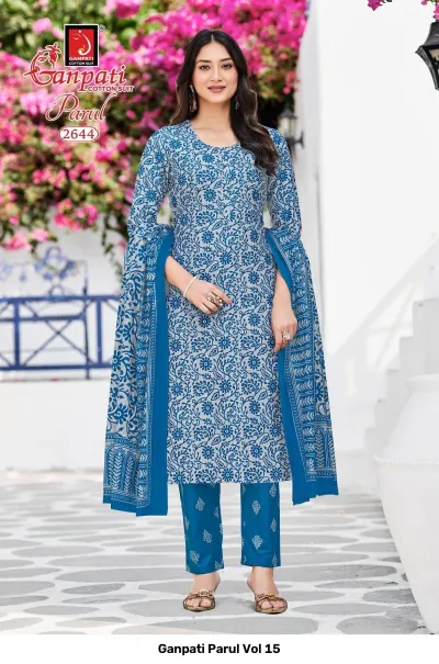 Ganpati Parul Vol 15 — Pure Cotton Printed, Stitched Suits, Ganpati wholesale from Surat — view 12