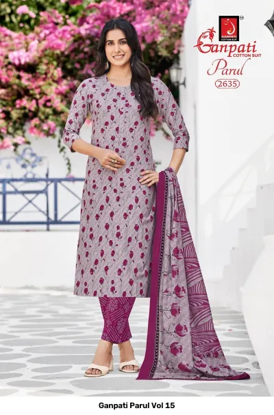 Ganpati Parul Vol 15 — Pure Cotton Printed, Stitched Suits, Ganpati wholesale from Surat — view 4