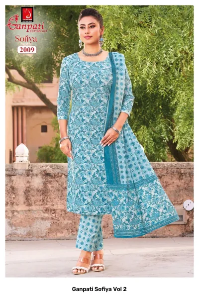Ganpati Sofiya Vol 2 — Pure Cotton Printed, Stitched Suits, Ganpati wholesale from Surat — view 10