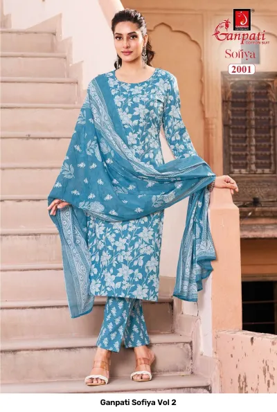 Ganpati Sofiya Vol 2 — Pure Cotton Printed, Stitched Suits, Ganpati wholesale from Surat — view 2
