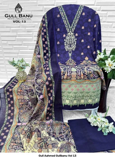 Gull Aahmed Gullbanu Vol 13 — Karachi Pattern Dress, Gull Aahmed Lawn Collection wholesale from Surat — view 2