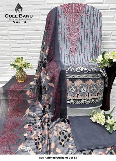 Gull Aahmed Gullbanu Vol 13 — Karachi Pattern Dress, Gull Aahmed Lawn Collection wholesale from Surat — view 4