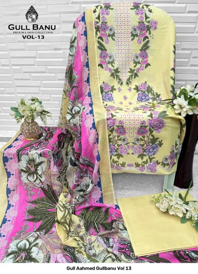 Gull Aahmed Gullbanu Vol 13 — Karachi Pattern Dress, Gull Aahmed Lawn Collection wholesale from Surat — view 5
