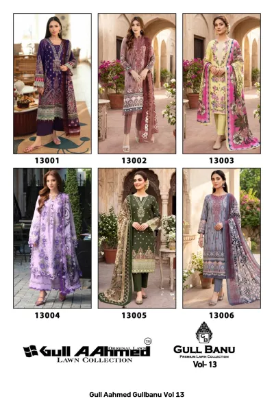 Gull Aahmed Gullbanu Vol 13 — Karachi Pattern Dress, Gull Aahmed Lawn Collection wholesale from Surat — view 6