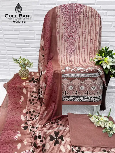 Gull Aahmed Gullbanu Vol 13 — Karachi Pattern Dress, Gull Aahmed Lawn Collection wholesale from Surat — view 8