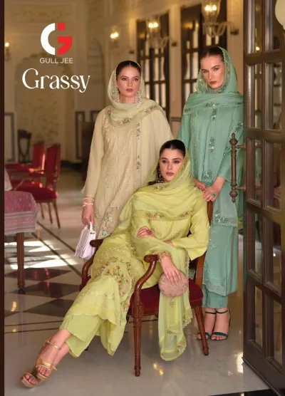 Gull Jee Grassy — Semi Stitched Suits, Gull Jee wholesale from Surat — view 1