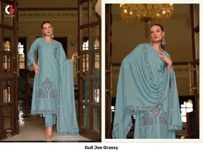 Gull Jee Grassy — Semi Stitched Suits, Gull Jee wholesale from Surat — view 2