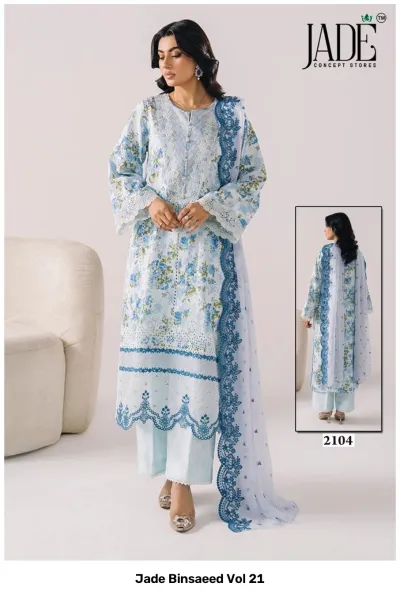Jade Binsaeed Vol 21 — Pure Heavy Cotton Printed, Karachi Pattern Dress, Jade Concept Store wholesale from Surat — view 6