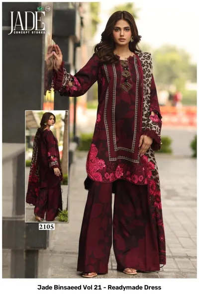 Jade Binsaeed Vol 21 - Readymade Dress — Pure Lawn Cotton Printed, Pakistani Readymade Suits, Jade Concept Store wholesale from Surat — view 4