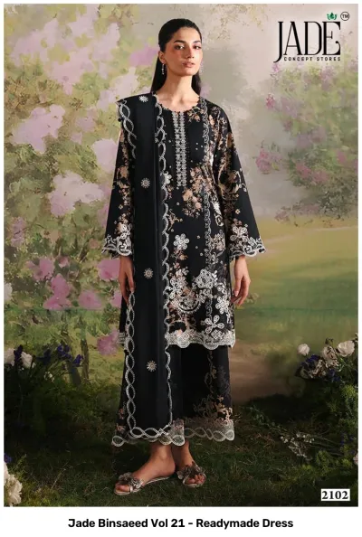 Jade Binsaeed Vol 21 - Readymade Dress — Pure Lawn Cotton Printed, Pakistani Readymade Suits, Jade Concept Store wholesale from Surat — view 7