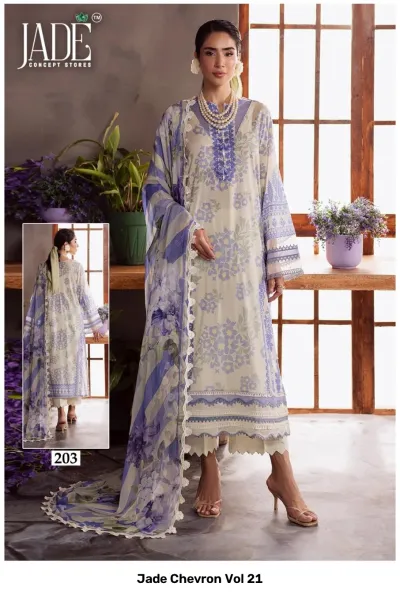 Jade Chevron Vol 21 — Pure Heavy Cotton Printed, Karachi Pattern Dress, Jade Concept Store wholesale from Surat — view 2