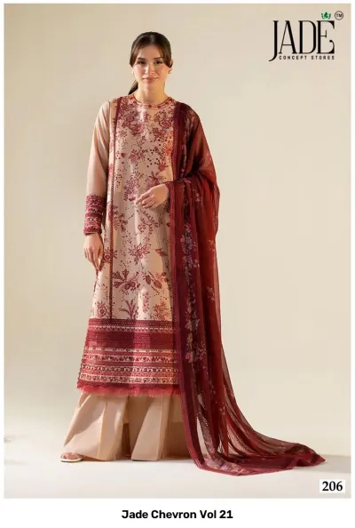 Jade Chevron Vol 21 — Pure Heavy Cotton Printed, Karachi Pattern Dress, Jade Concept Store wholesale from Surat — view 6