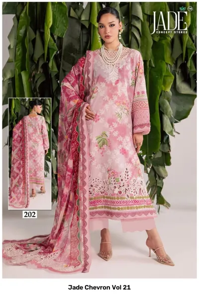 Jade Chevron Vol 21 — Pure Heavy Cotton Printed, Karachi Pattern Dress, Jade Concept Store wholesale from Surat — view 7