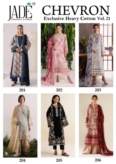 Jade Chevron Vol 21 — Pure Heavy Cotton Printed, Karachi Pattern Dress, Jade Concept Store wholesale from Surat — view 8