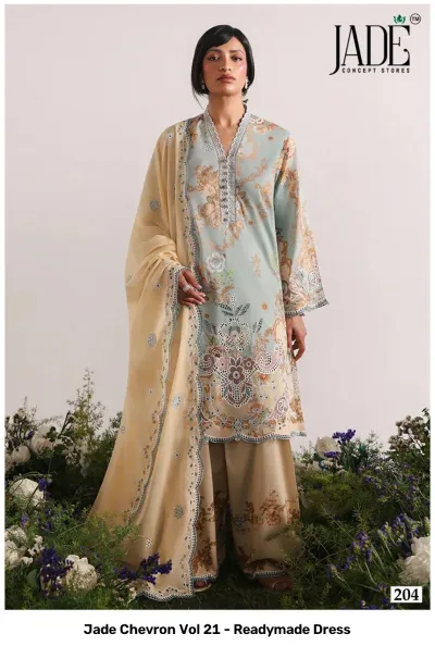 Jade Chevron Vol 21 - Readymade Dress — Pure Heavy Cotton Printed, Pakistani Readymade Suits, Jade Concept Store wholesale from Surat — view 3