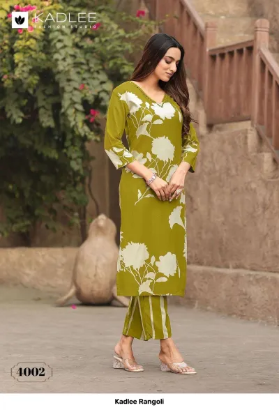 Kadlee Rangoli — Rayon Print, Kurti Pant Sets, Kadlee wholesale from Surat — view 4