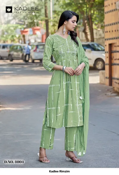 Kadlee Rimzim — Rayon Print, Stitched Suits, Kadlee wholesale from Surat — view 2