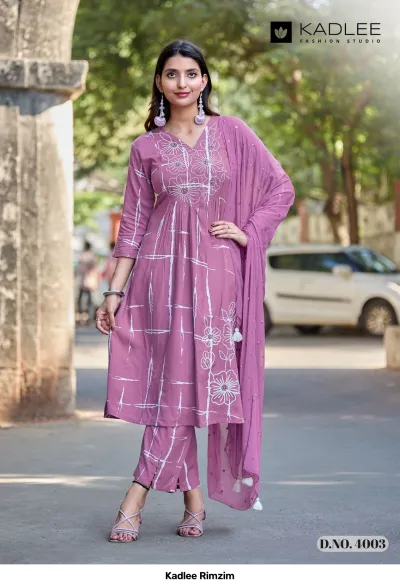Kadlee Rimzim — Rayon Print, Stitched Suits, Kadlee wholesale from Surat — view 3