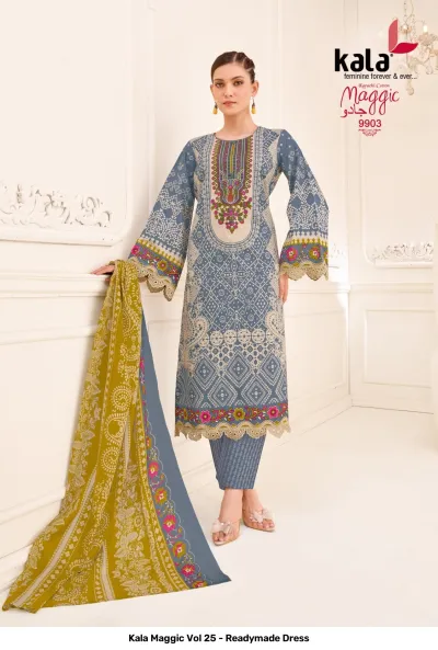 Kala Maggic Vol 25 - Readymade Dress — Pure Cotton Printed, Stitched Suits, Kala wholesale from Surat — view 5