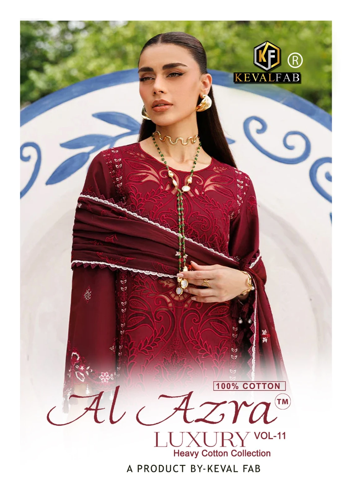 Keval Al Azara Vol 11 — Heavy Lawn Cotton Printed, Karachi Pattern Dress, Keval Fab wholesale from Surat — view 1