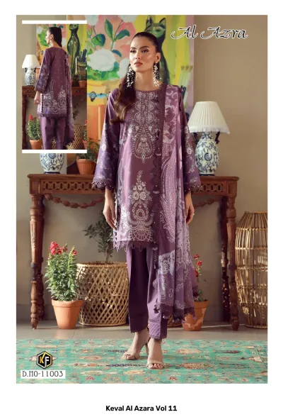 Keval Al Azara Vol 11 — Heavy Lawn Cotton Printed, Karachi Pattern Dress, Keval Fab wholesale from Surat — view 2