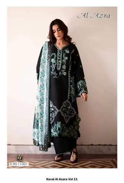 Keval Al Azara Vol 11 — Heavy Lawn Cotton Printed, Karachi Pattern Dress, Keval Fab wholesale from Surat — view 3