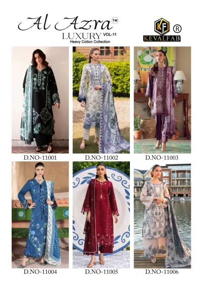 Keval Al Azara Vol 11 — Heavy Lawn Cotton Printed, Karachi Pattern Dress, Keval Fab wholesale from Surat — view 8