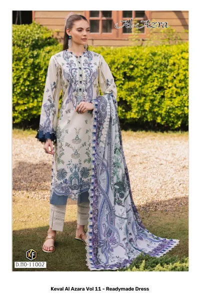 Keval Al Azara Vol 11 - Readymade Dress — Heavy Lawn Cotton Printed, Pakistani Readymade Suits, Keval Fab wholesale from Surat — view 4