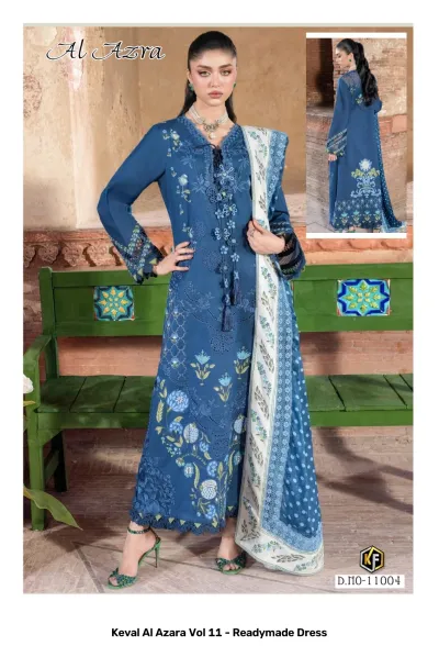Keval Al Azara Vol 11 - Readymade Dress — Heavy Lawn Cotton Printed, Pakistani Readymade Suits, Keval Fab wholesale from Surat — view 5