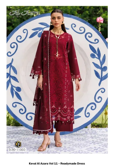 Keval Al Azara Vol 11 - Readymade Dress — Heavy Lawn Cotton Printed, Pakistani Readymade Suits, Keval Fab wholesale from Surat — view 7