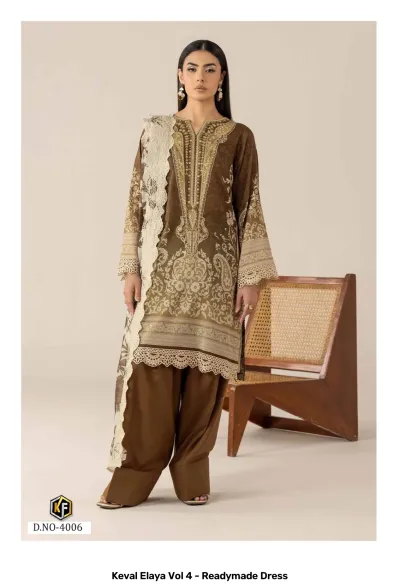 Keval Elaya Vol 4 - Readymade Dress — Pure Heavy Cotton Printed, Pakistani Readymade Suits, Keval Fab wholesale from Surat — view 7