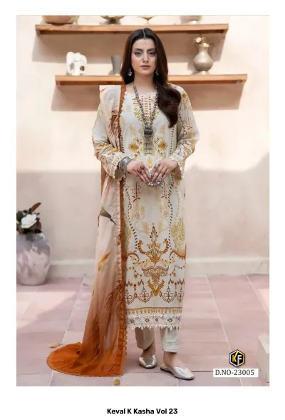 Keval K Kasha Vol 23 — Heavy Cotton Printed, Karachi Pattern Dress, Keval wholesale from Surat — view 5
