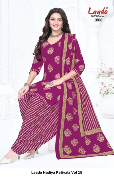 Laado Nadiya Patiyala Vol 18 — Unstitched Dress Materials, Laado wholesale from Surat — view 4