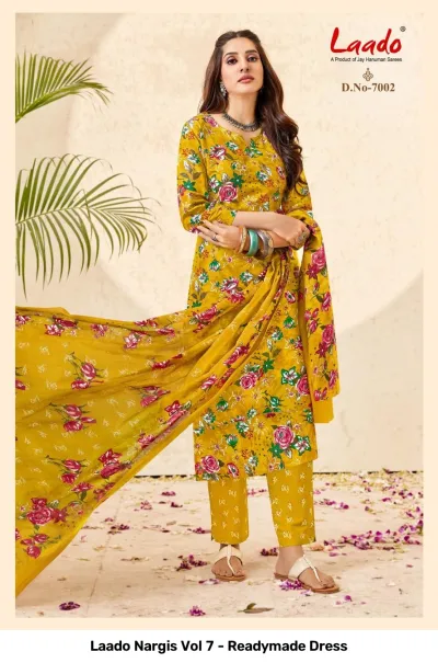 Laado Nargis Vol 7 - Readymade Dress — Pure Cotton Printed, Pakistani Readymade Suits, Laado wholesale from Surat — view 11