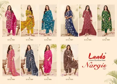 Laado Nargis Vol 7 - Readymade Dress — Pure Cotton Printed, Pakistani Readymade Suits, Laado wholesale from Surat — view 12